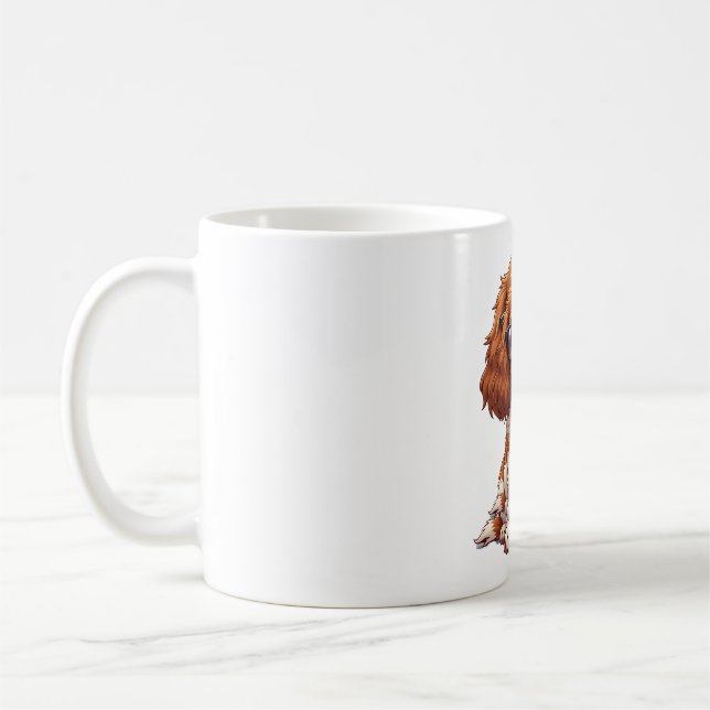En söt hund Kung Charles spanel Kaffemugg (Vänster)