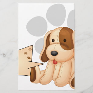 En söt hund med en tom rektangulär mall