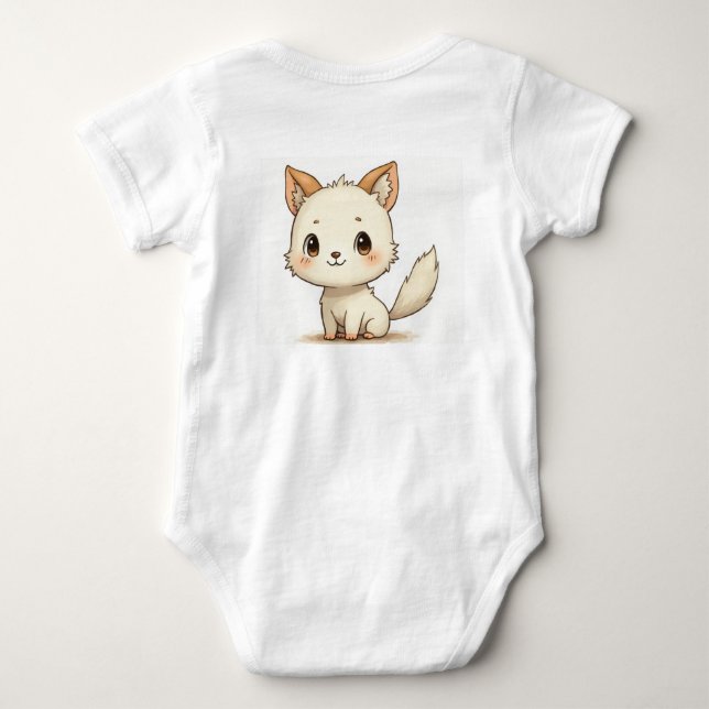 en söt hund och barnkläder t shirt (Baksida)