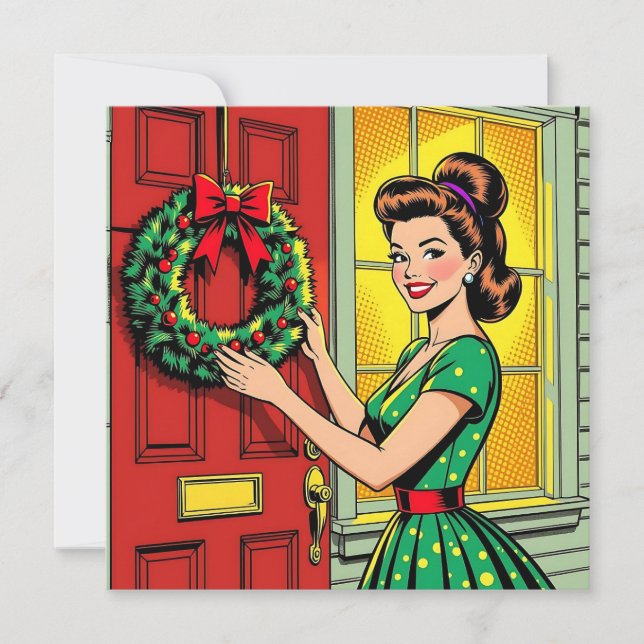 En söt julstämning med nostalgi från mitten av 190 julkort (Framsida)