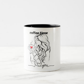 En söt kaffetid Två-Tonad mugg