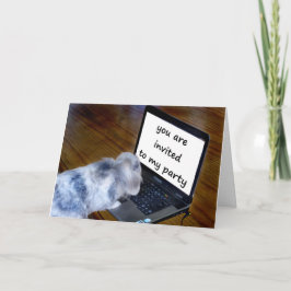 en söt kanin party inbjudan