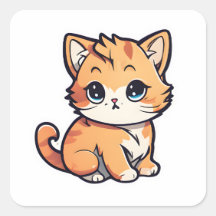 En söt katt 013 med färgstark färg