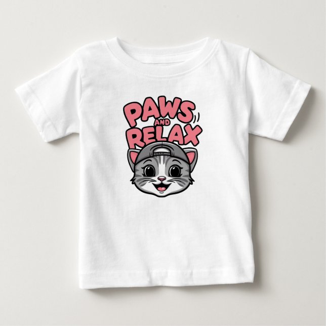 en söt katt ansikte t shirt (Framsida)
