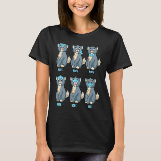 En söt katt visar eleverna hur man ska ha munskydd t shirt