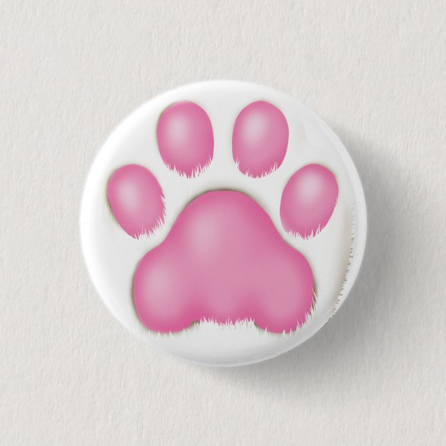 En söt kattas tass knapp (Framsida)