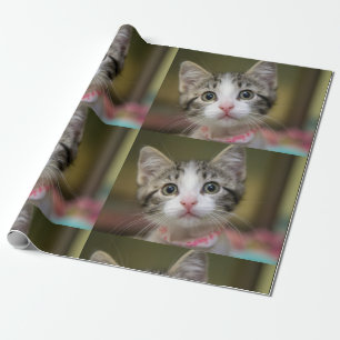 En söt kattunge med gröna ögon presentpapper