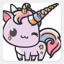 En söt kawaii Unicorn-dekalett