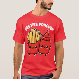 En söt ketchup för bästa vänner och pommes frites t shirt