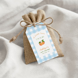 En söt lilla Citrus Blå Babyfirande Presentkort Presentetikett
