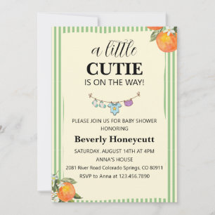 En söt liten apelsin Baby Shower-inbjudan Inbjudningar