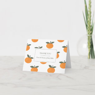 En söt liten apelsin könsneutrala baby shower tack kort