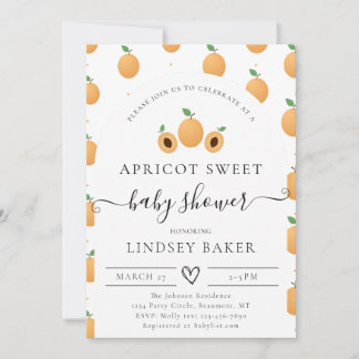 En söt liten Apricot-babydusch Inbjudningar