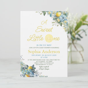En söt liten är på väg till Limon Baby Shower Inbjudningar