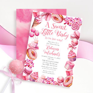 En söt liten Baby Candy Ram Girl Baby Shower Inbjudningar