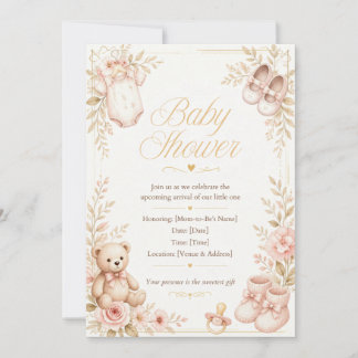 En söt liten baby på väg - Baby Shower Inbjudningar
