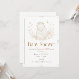 En söt liten baby på väg - Baby Shower Inbjudningar