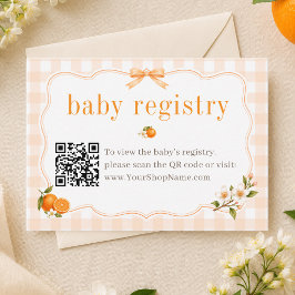 En söt liten baby shower QR-kod presentregistrerin Tilläggskort