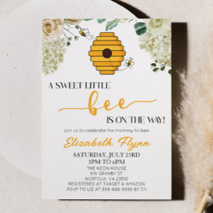 En söt liten bibiskas Bumble Honungsbin Babyskåda Inbjudningar