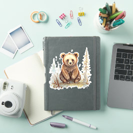 En söt liten björn - Konstnärlig illustration Klistermärken