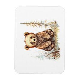 En söt liten björn - Konstnärlig illustration Magnet