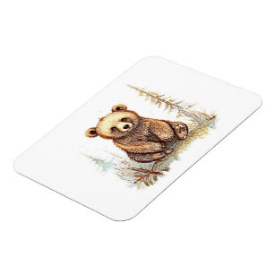 En söt liten björn - Konstnärlig illustration Magnet