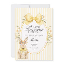 En söt liten Blomster Kanin Gul Rosett Baby Shower