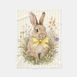 En söt liten Blomsterkanin Gul Båge Bebis Shower Fleecefilt