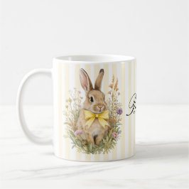 En söt liten Blomsterkanin Gul Båge Bebis Shower Kaffemugg