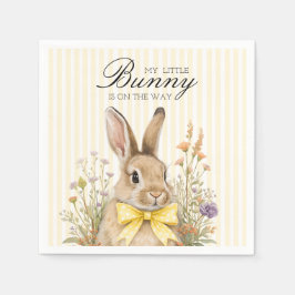 En söt liten Blomsterkanin Gul Båge Bebis Shower Pappersservett