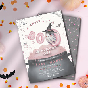 En söt liten boj är nästan på Rosa babyskor Inbjudningar