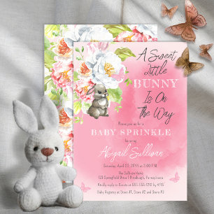 En söt, liten bunny är på väg mot Baby Sprinkle Inbjudningar