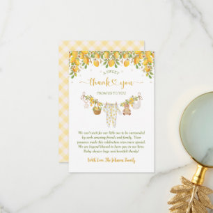 En söt liten citron citrus blommig baby shower tack kort