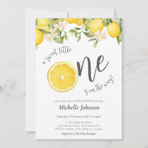 En söt liten citrus Lemon Baby Shower Inbjudningar