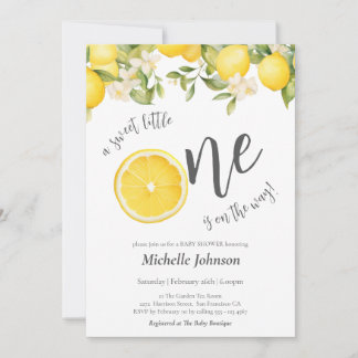 En söt liten citrus Lemon Baby Shower Inbjudningar