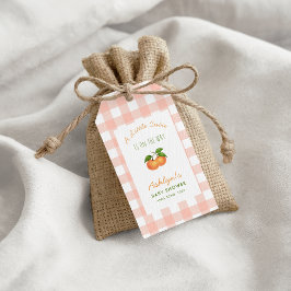 En söt liten Citrus Rosa Baby Shower-presenttagg Presentetikett