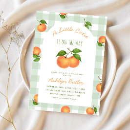 En söt liten citrusgrön baby shower-inbjudan inbjudningar