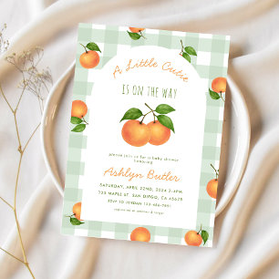 En söt liten citrusgrön baby shower-inbjudan inbjudningar