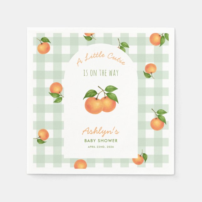 En söt liten citrusgrön baby shower servetter (Framsidan)