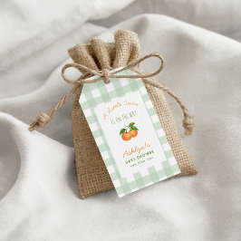 En söt liten citrusgrön presentetikett för babykal