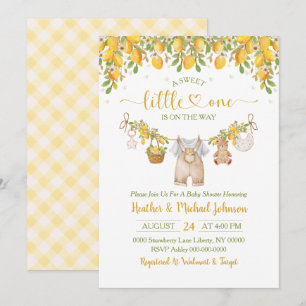 En söt liten en citron citrus baby shower inbjudningar