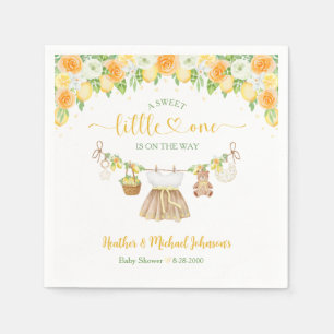 En söt liten en citron citrus blommande baby showe pappersservett