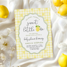 En söt liten en lemoncitrus-bebisfest inbjudningar