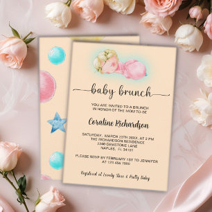 En söt liten flicka Baby Brunch Inbjudningar