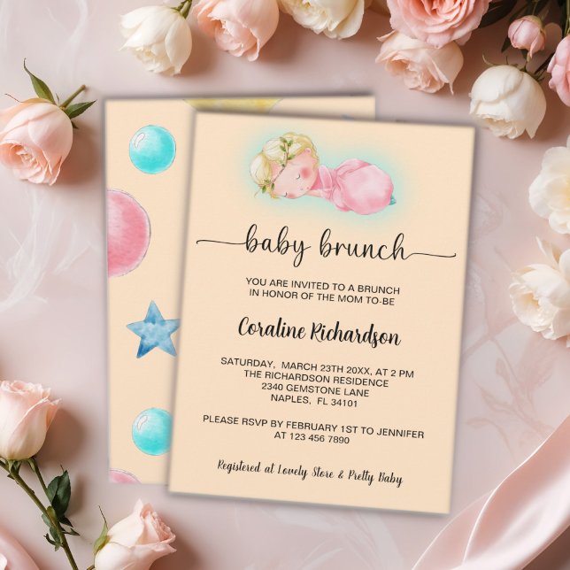 En söt liten flicka Baby Brunch Inbjudningar (Skapare uppladdad)