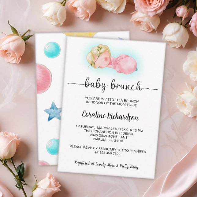 En söt liten flicka Baby Brunch Inbjudningar (Skapare uppladdad)