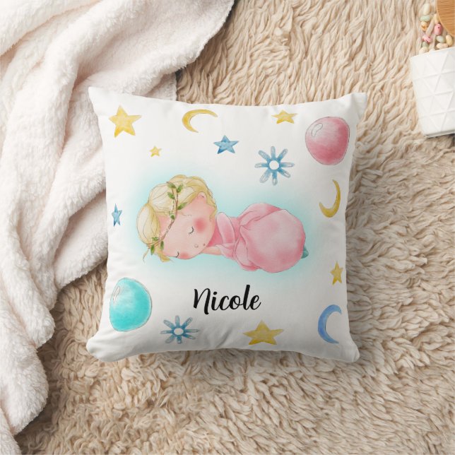 En söt liten flicka kudde (Filt)