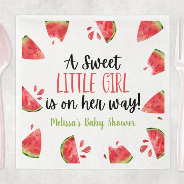 En söt liten flicka, Watermelon Baby Shower Pappersservett (Skapare uppladdad)