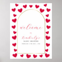 En söt liten hjärtasällskaps baby shower välkomsts