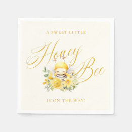 En söt liten honungsbi baby shower pappersservett